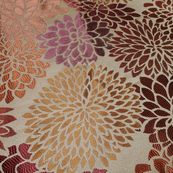 Pier 1 Imports Satinated Floral Shimmery Lined Curtain Set 50x84" (2) - Picture 2 of 9